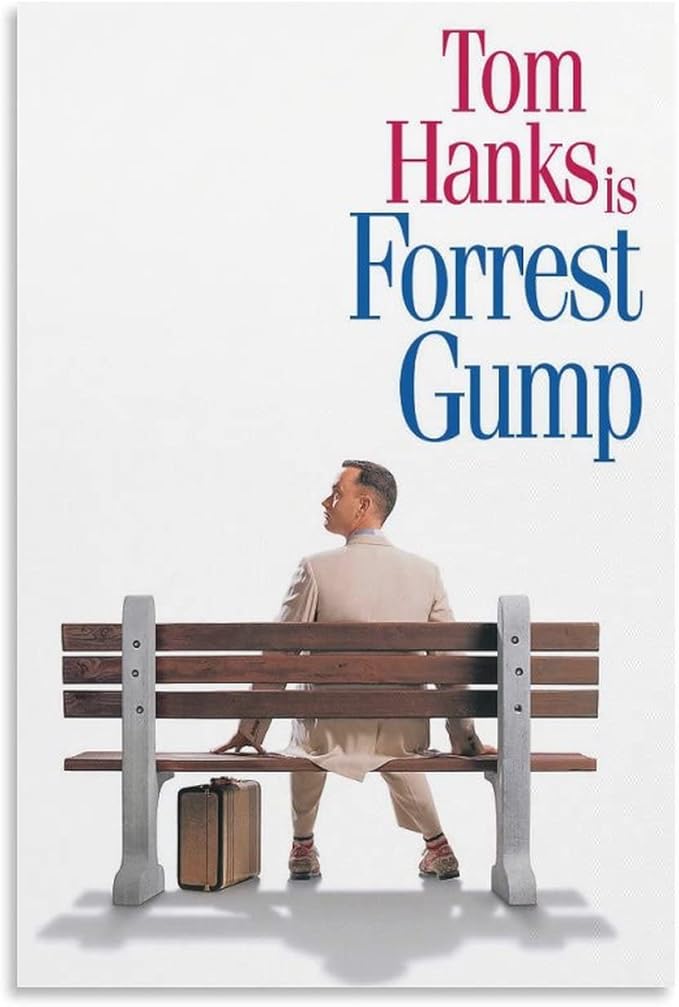 liuni forrest gump 电影海报卧室美学墙壁装饰帆布墙艺术礼品 16x24