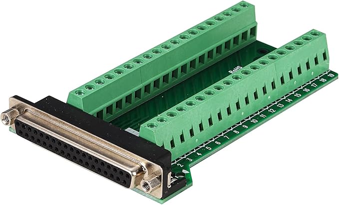 jienk 无焊 rs232 d-sub db37 母串行适配器,37 针端口端子 2 排铆接