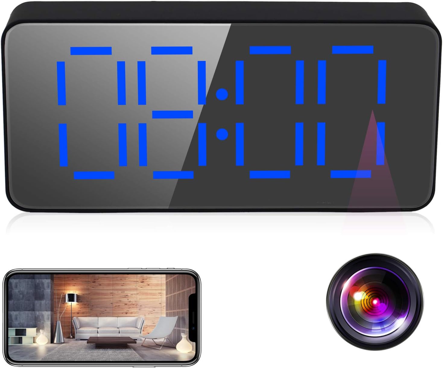 pelay hd 1080p wifi 闹钟无线监控保姆摄像头带夜视 / 移动探测器