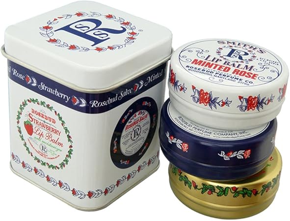 Rosebud Salve 玫瑰花蕾膏玫瑰草莓薄荷玫瑰铁盒装礼盒22g 盒 3 美国品牌香港直邮 亚马逊中国 美容化妆