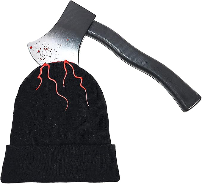 kepato 恐怖僵尸剪刀刀帽血腥僵尸恐怖服装武器头带斧头无檐*帽通头