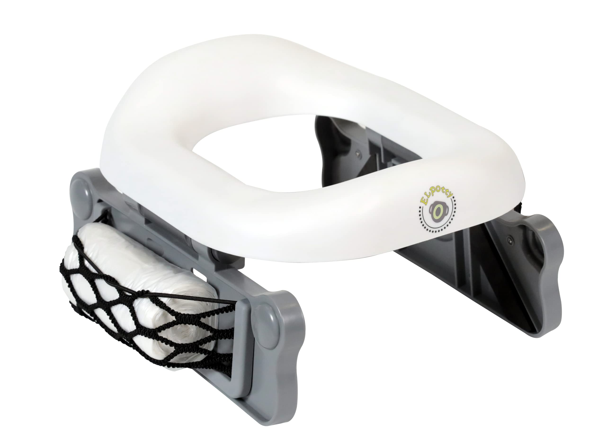 * A travel potty seat with compartment pockets,2 in 1 sturdy and lightweight, white seat makes it look like a real toilet. Ideal for babies, toddlers and school-age children.