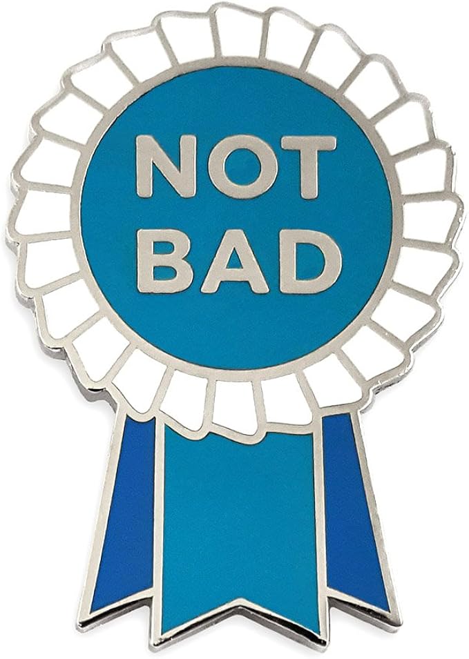 pinsanity funny"not bad" 丝带*珐琅领别针