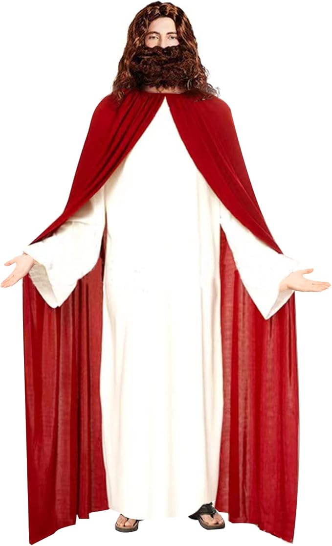 耶稣服装,白色外套和红色围巾 : 亚马逊中国: 服饰箱包