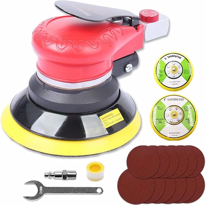 5 厘米)空气棕榈随机轨道打磨机,速度可调节,汽车,金属,木蜡,金属加工