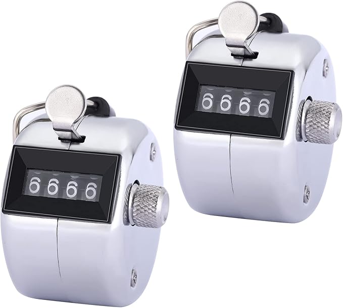 ksznzb 手持计数器,4 位数字显示金属机械手持投球计数器带指环,适用