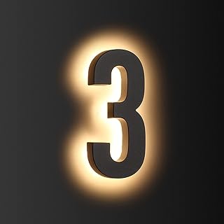 lmp led 房屋数字地址数字 8 英寸,现代照明房屋数字在夜间发光,防水