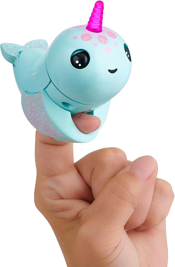 wowwee fingerlings 发光独角鲸 - nikki (绿松石) - 友善互动玩具