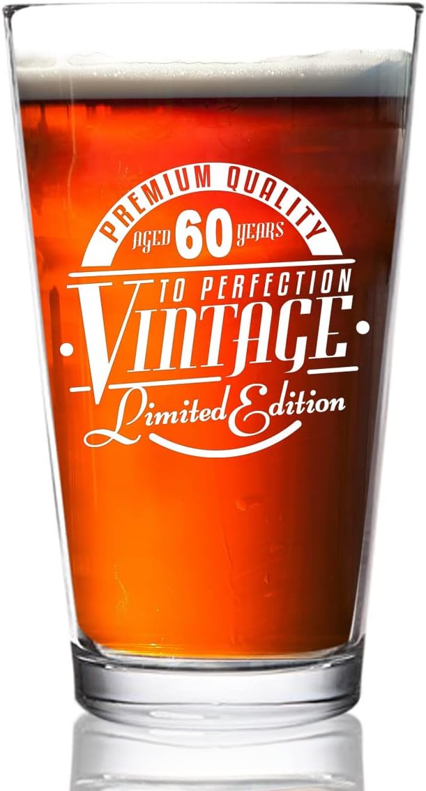 1962 年复古版 60 岁生日啤酒杯男女(60 周年纪念)16 盎司(约 473.2 