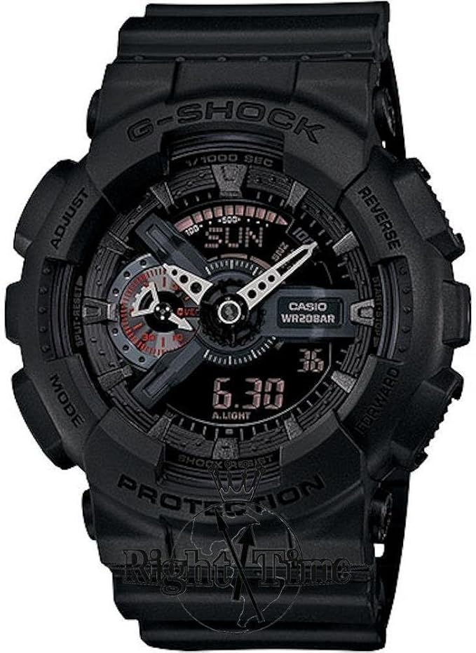 casio卡西欧 ga110mb-1a 男士g-shock系列 双显黑色表盘黑色树脂表带