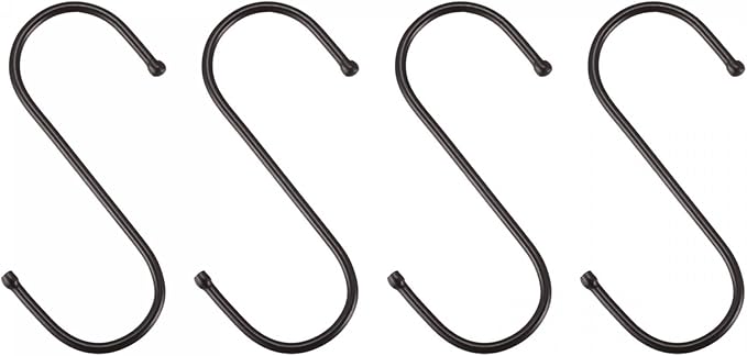 55 英寸不锈钢挂钩,用于悬挂厨房用具,浴室用品,服装,黑色 20 件装