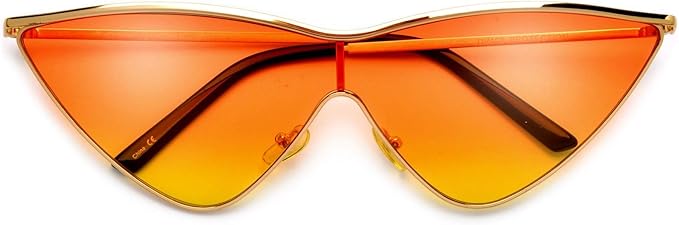 奢华设计时尚尖锐猫眼轮廓女式高级太阳镜 uv400 聚碳酸酯橙色镜片 带