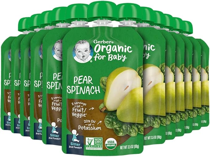 gerber 嘉宝 pureed 婴儿辅食 梨&amp;菠菜泥 3.