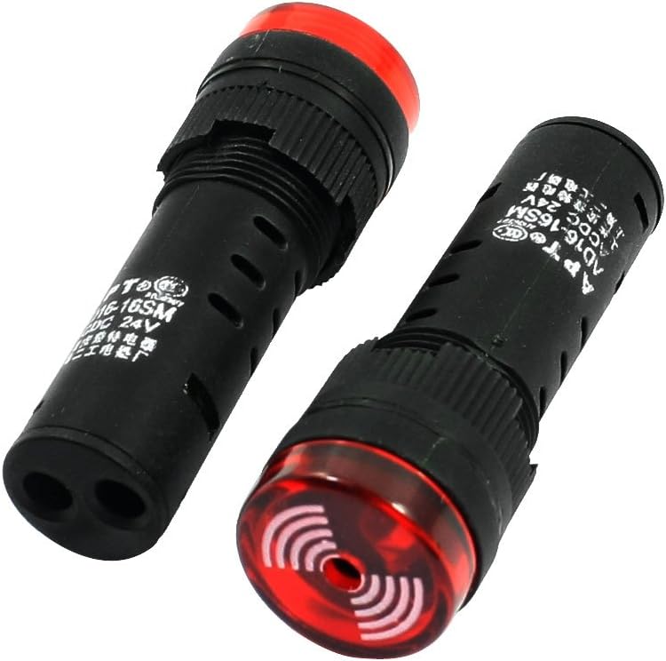 AC/DC 24V 18mm 红色 LED 信号指示灯灯报警灯带蜂鸣器 2 件 【sourcingmap】 价格 报价 图片 - 亚马逊中国