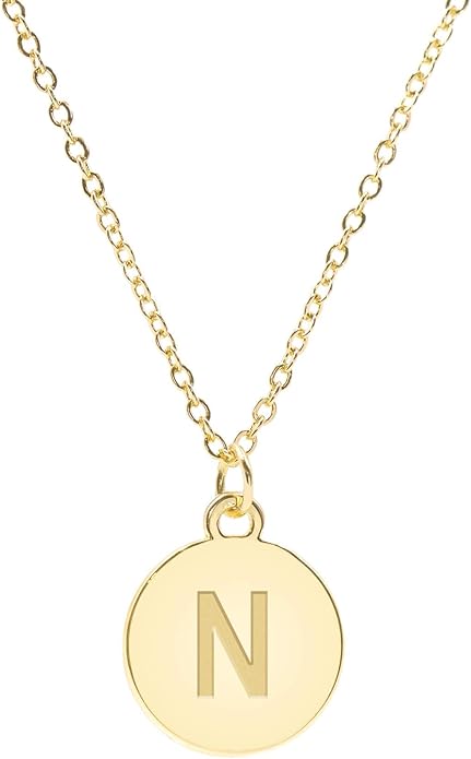 weiss 14k 镀金字母项链女式 | 金色首字母缩写 - 可调节范围为 45.