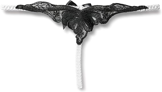 la-pomme g string 蝴蝶内衣 如蝴蝶般的蕾丝 超g形环 后系带 光泽缎