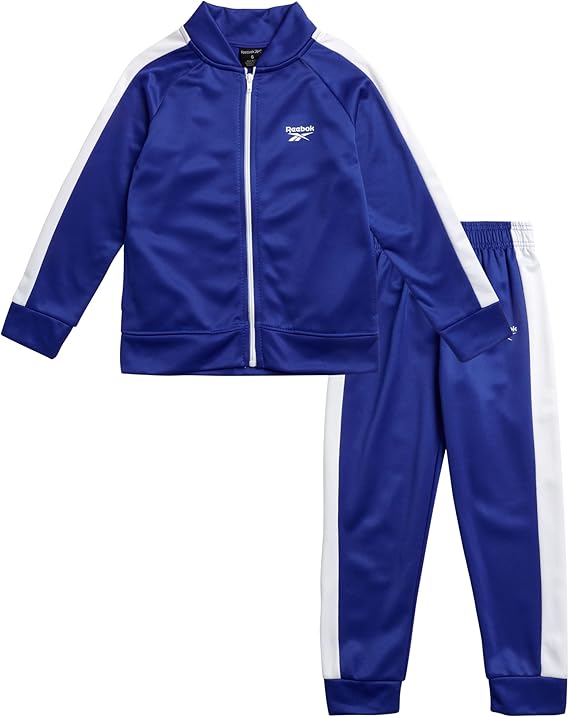 reebok 男婴慢跑裤套装 - 2 件套全拉链经编运动服(尺码:12m-7)