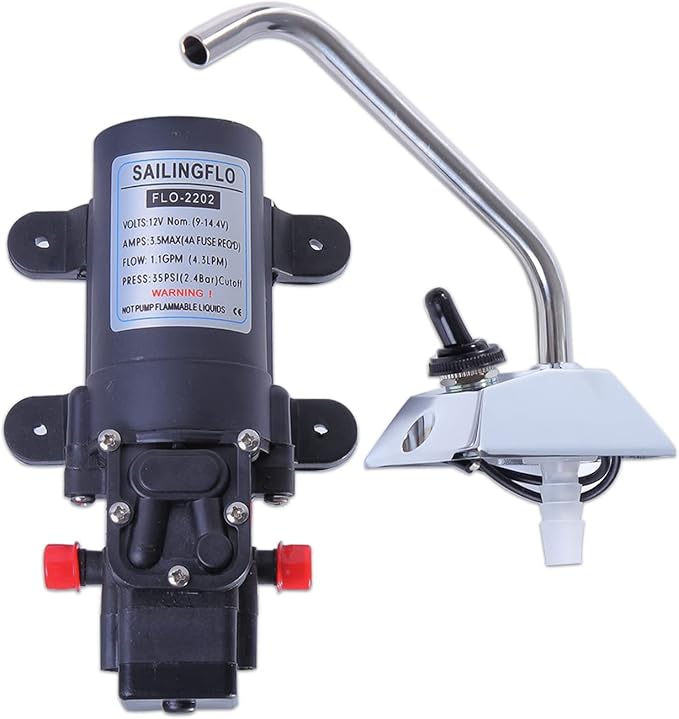 12v 水压隔膜泵汽车电动水泵 4.3 升/分钟 1.