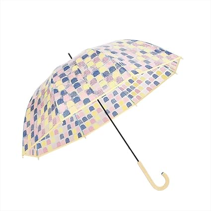 Ogawa 小川长伞女士塑料伞结实玻璃纤维伞骨轻量60厘米8根伞骨korko Sweety 使用彩色玻璃纤维透明雨伞手开木制的手握带硅胶防滑功能