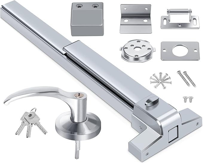 fahkns 门推杆五金推杆 panic 出口设备锁铝制应急配件报警防火恐慌杆