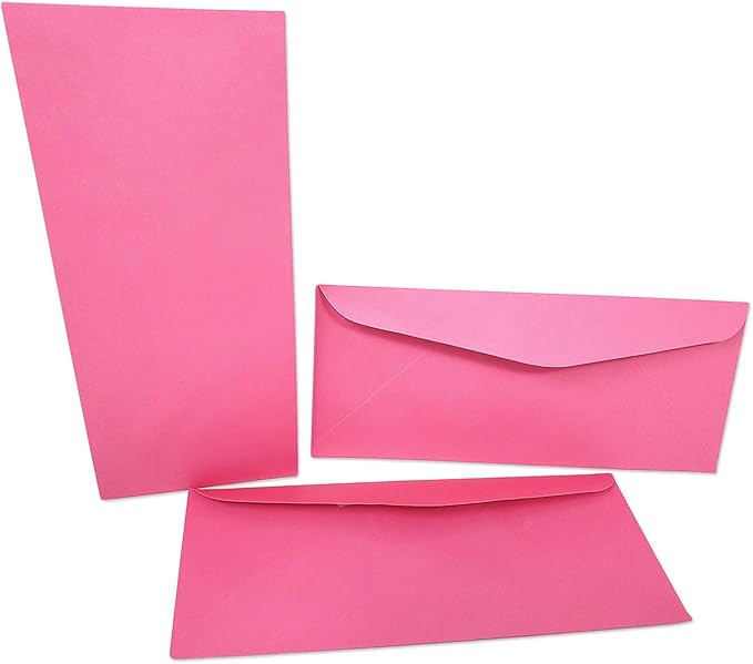 粉色信封用于卡片和邮件 | 4.1"x 9.5" 粉色 #10 邮寄信封(120 个)