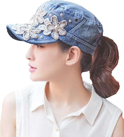 Yimidear 女性太阳帽牛仔帽女士夏季户外运动遮阳帽女士棒球帽帽子帽子帽子中 化妆 亚马逊中国