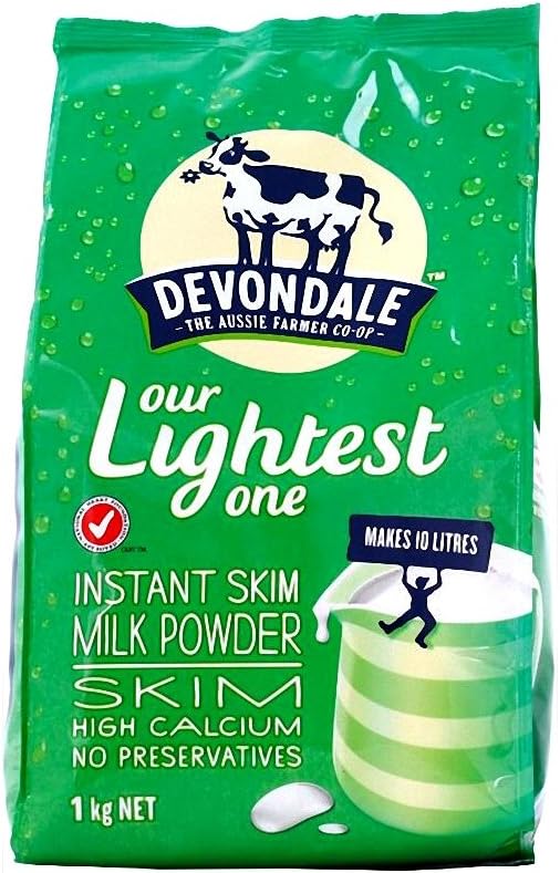 devondale 德运 脱脂乳粉1kg(澳大利亚进口) (脱脂奶粉, 1kg*2袋)