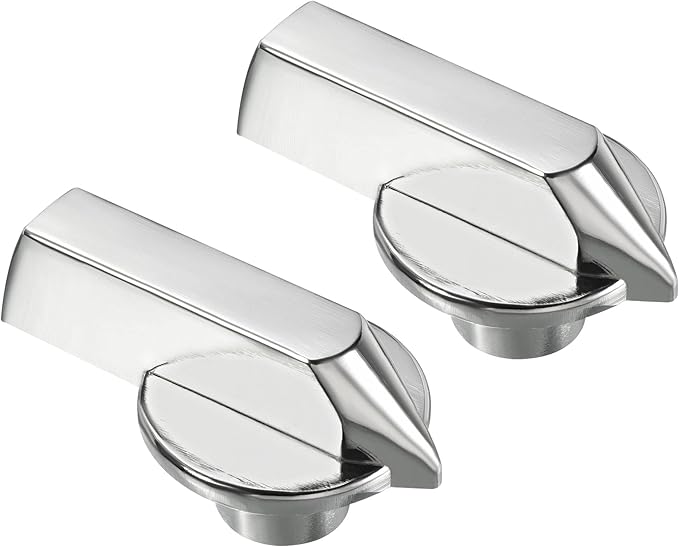 2 件装锌合金替换旋钮旋转开关,适用于燃气烧烤炉燃烧器烤箱,银色