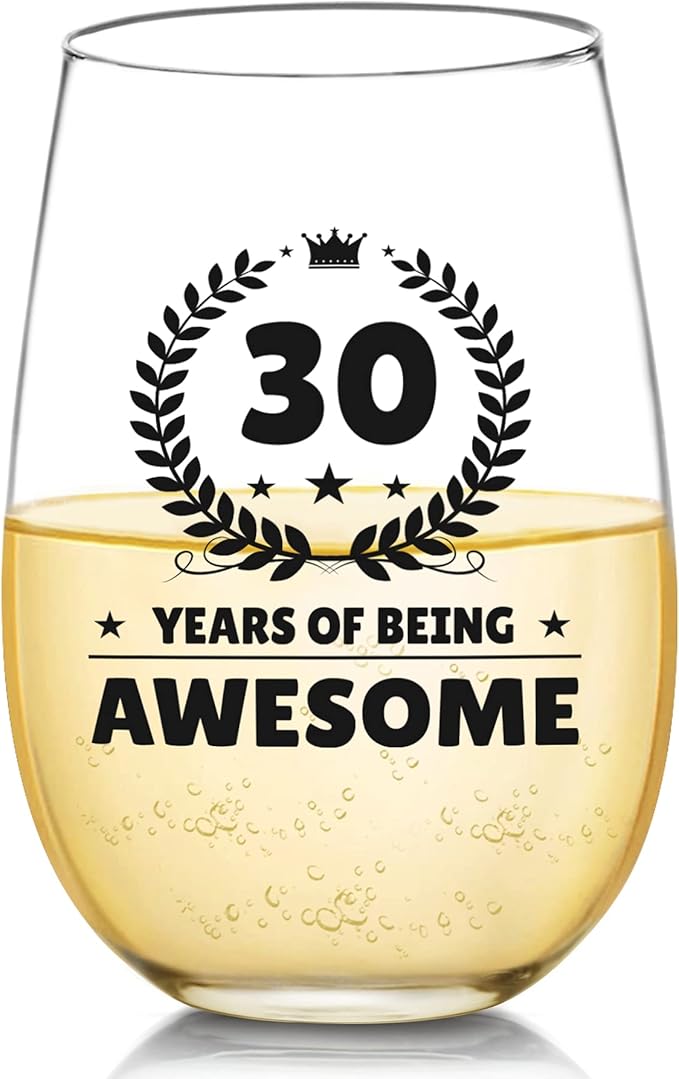 男女 30 岁生日礼物 酒杯 - 30 years of being awesome 搞笑酒杯