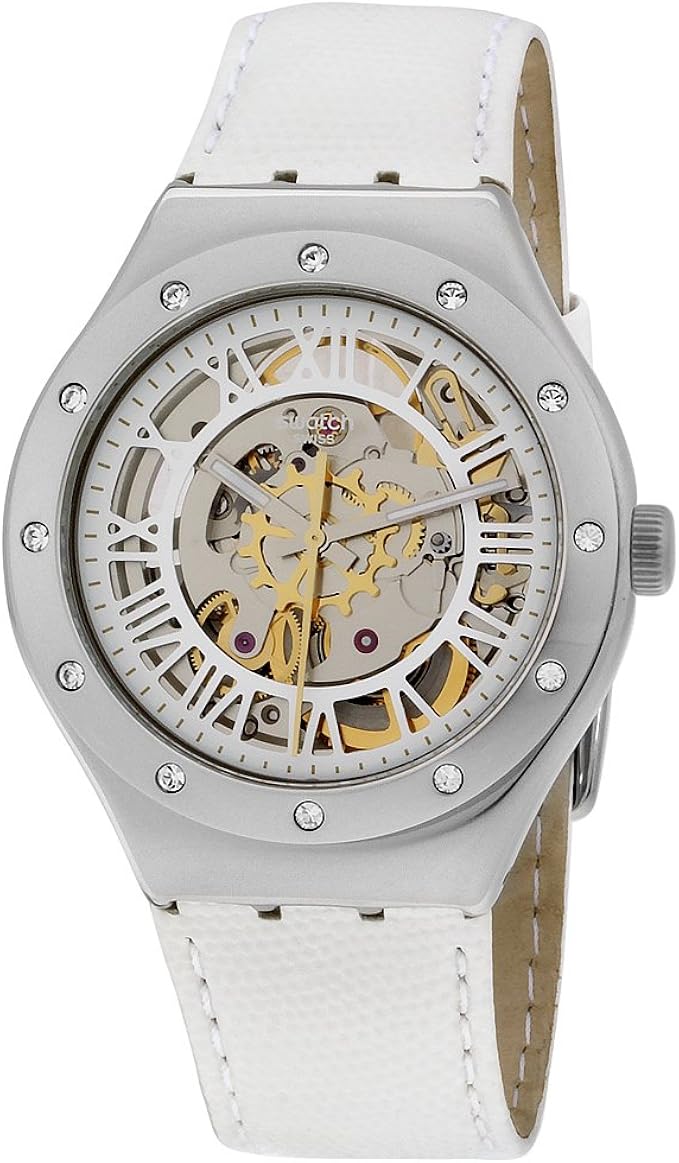 瑞士品牌 swatch 斯沃琪 金属系列机械男士手表 白色罗塞塔 yas109