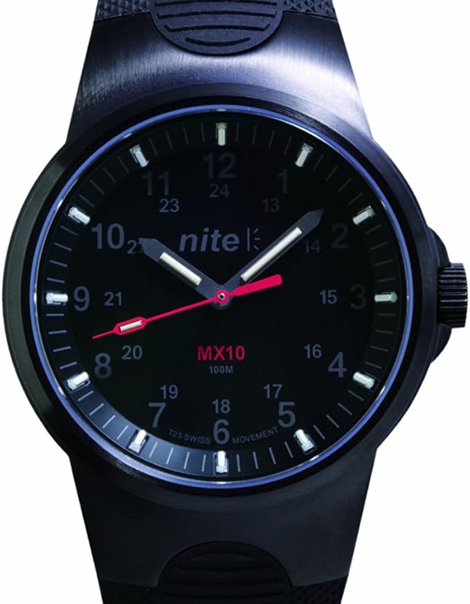 nite (奈特) 手表 mx10-300t 3rd模型 全黑mx系列 金属ip外壳 男士