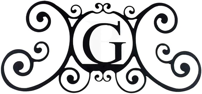 scrolled monogram 首字母家门壁挂艺术装饰家庭名字名字字母标志