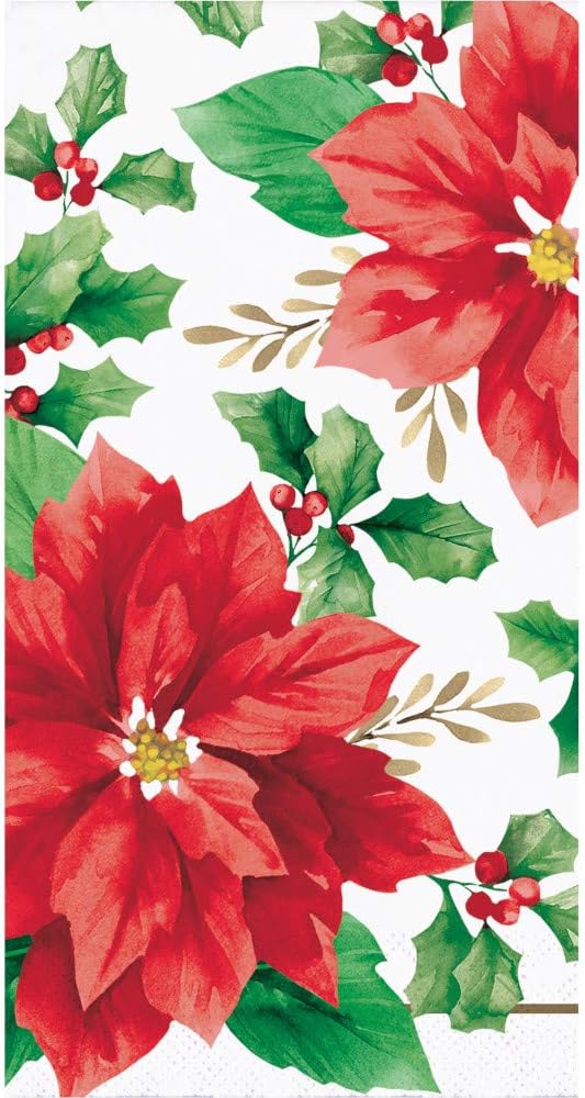 假期客人毛巾 - 32 ct | 自助厨房或浴室装饰纸巾指尖手巾(优雅品红)