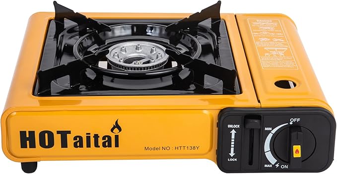 hotaitai 便携式丁烷炉 7200 btu 单燃烧器燃气炉,适用于露营背包客