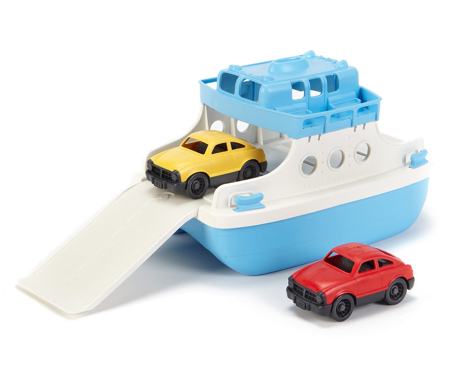 Green Toys Ferry bath toys with mini car, blue/white, standard