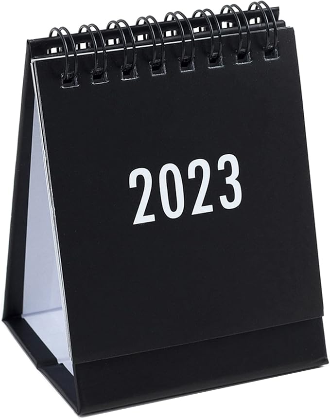 2023 年迷你台历月度简约风格翻转立历 9.9 厘米 x 7.