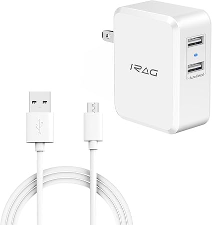 Irag 充电器适用于三星galaxy S6 S6 Plus S7 S7 Edge S4 S3 Note 4 5 Note Edge J7 V J3 Eclipse J3 Emerge J7 Perx Amp Prime 2 Halo J7 Prime 24w 4 8a 2 端口充电带
