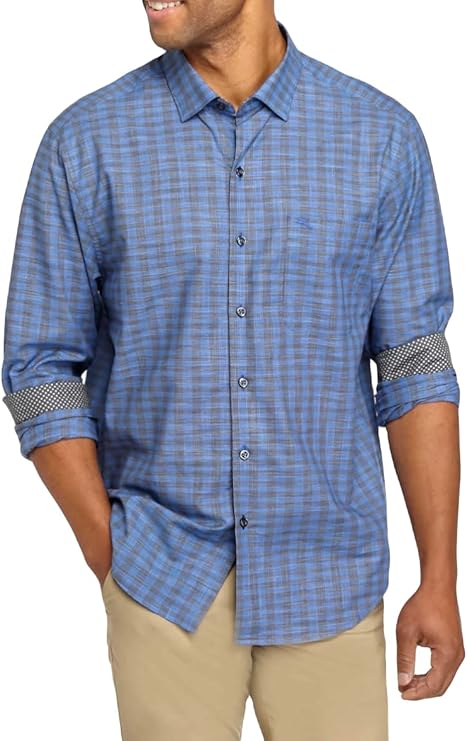 tommy bahama 男式 islandzone 纽波特 cimarron 格子衬衫(小码,马萨