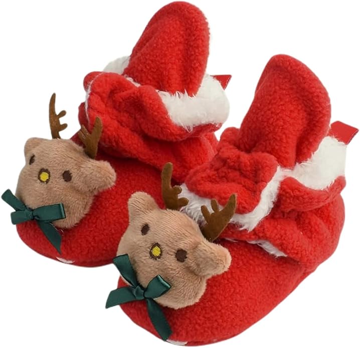 micha奢华 冬季鞋 室内鞋 拖鞋 圣诞节 宝宝 驯鹿 男孩 女孩 雪地靴