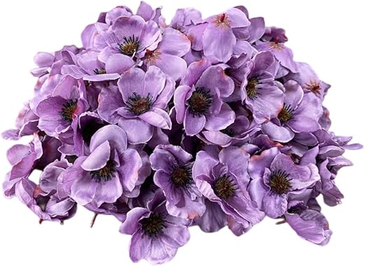 rikyo 100 件人造丝绸罂粟花头秋季假罂粟花,花瓶填料,婚礼装饰胸花