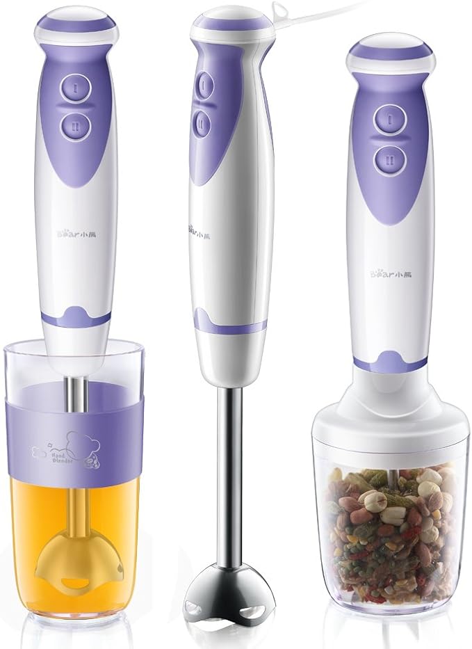 bear小熊 手持式搅拌器jbq-d131(果汁搅拌,干果研磨,切碎一机多用,防