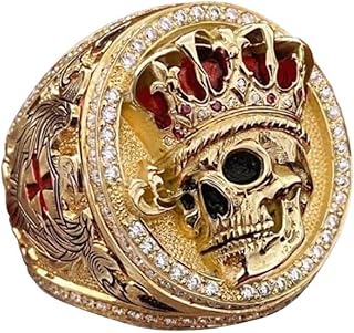 北欧维京骷髅头戒指六角星戒指男士嘻哈骷髅戒指珠宝礼品父亲节配饰