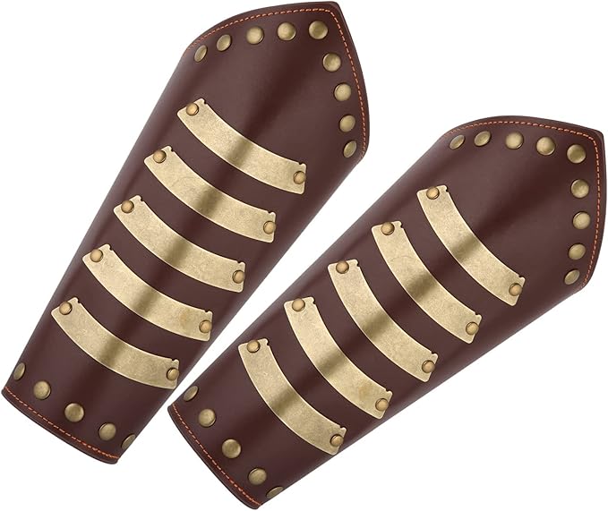 hzman 复古中世纪黑色 pu 皮革护具射箭护臂,角色扮演骑士 larp 文艺