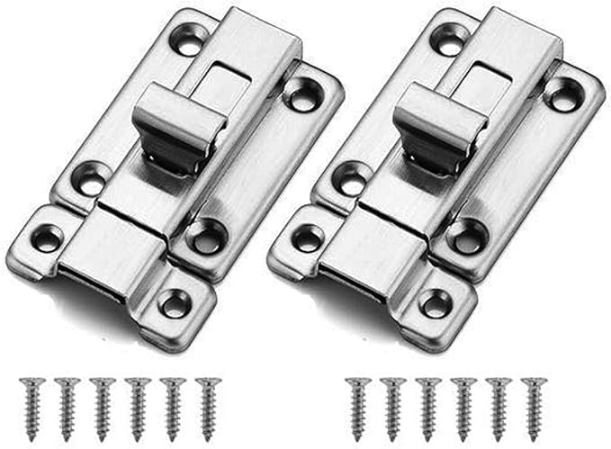 yuchang 门*滑动锁,不锈钢滑动门锁,无钥匙入口门锁,坚固,滑动锁,带