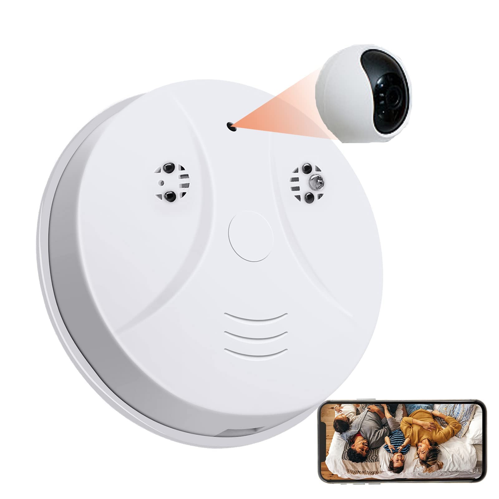 Camera Detector WiFi HD 1080P Hidden camera Smoke detector Surveillance camera for monitoring home warehouse bedroom * Dome camera for baby pets