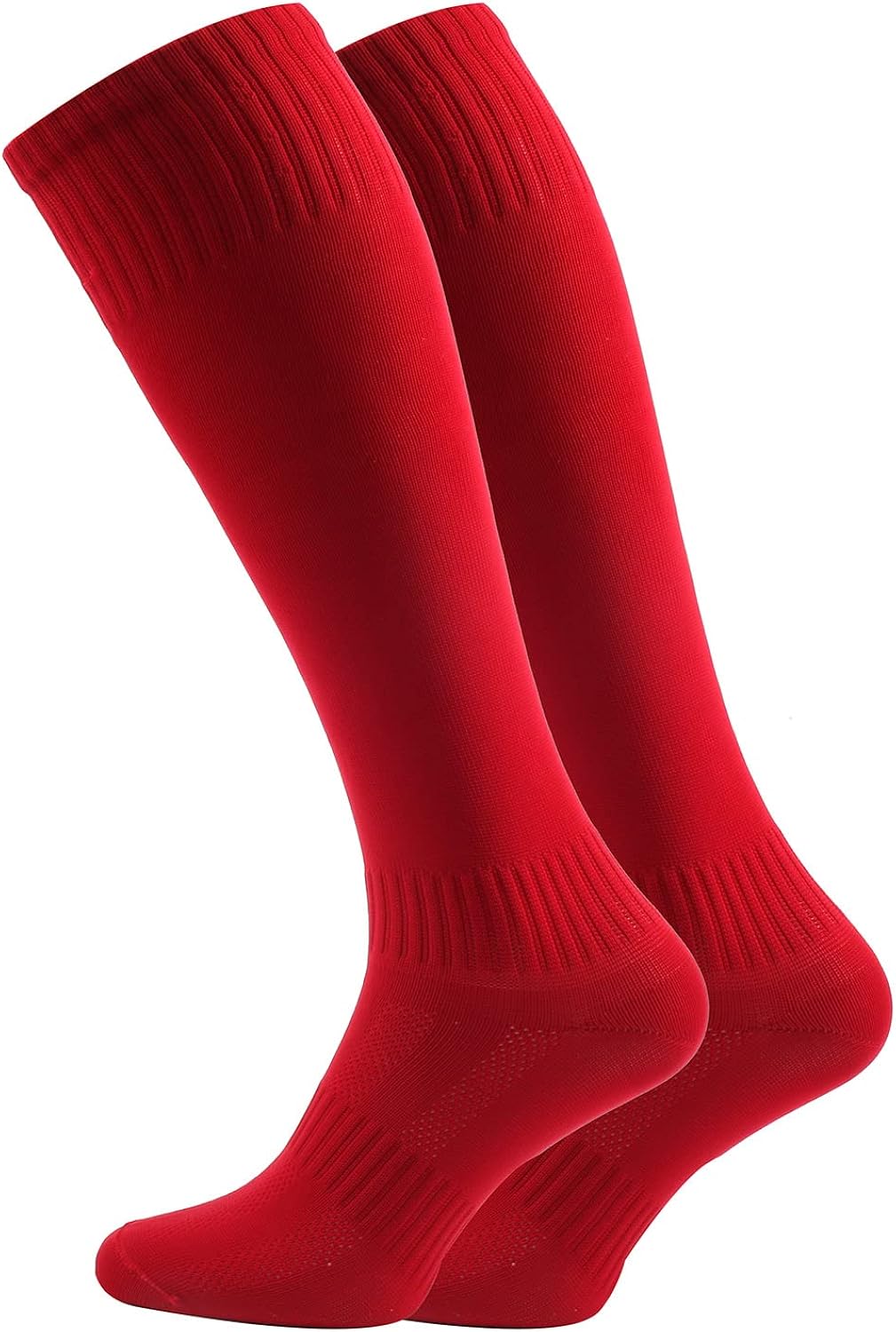 hosierydirect 男童足球袜 2 双装, 红色, 5-7 years 【hosierydirect