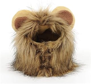 the mimis 宠物服装狮子鬃毛假发适用于猫狗万圣节圣诞节复活节派对