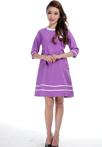 金伟乐美容师工作服美容院服装夏装美容制服mr011 紫色xxl 金伟乐 服饰箱包 亚马逊中国