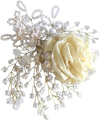 san-y商事 胸花 白色 10×10×3厘米 珍珠胸花 a-4147