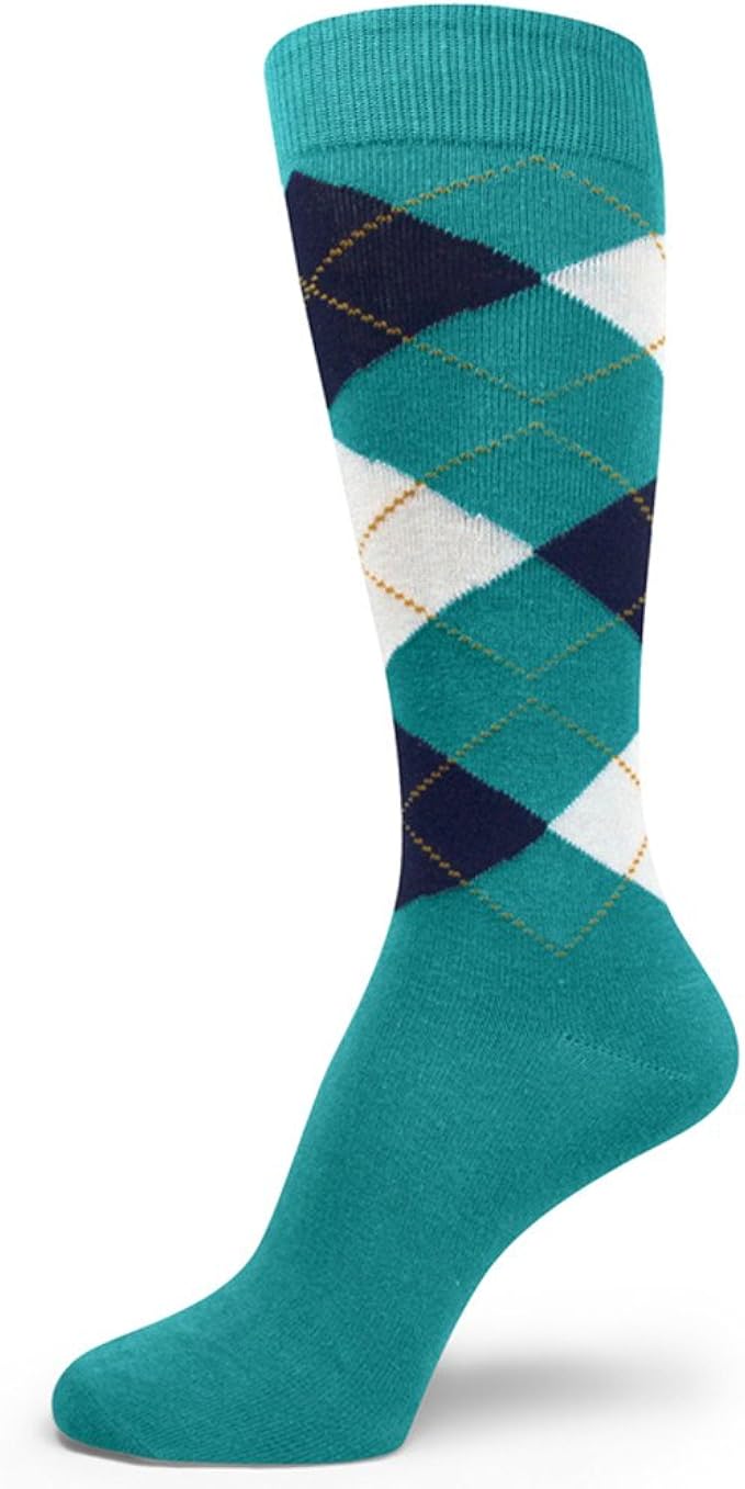 spotlight hosiery 男式菱形花纹短袜 teal/navy/white one size fits